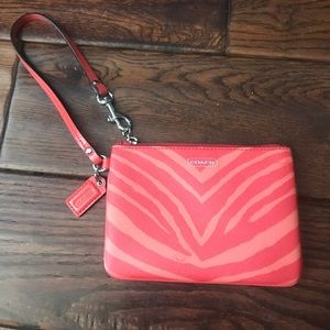 Coach Wristlet/wallet-zebra pattern